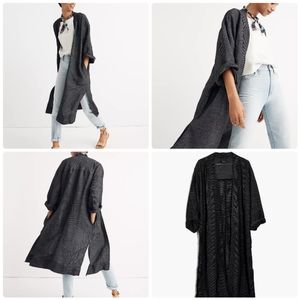Madewell Black and White Trench Coat Relaxed Fit